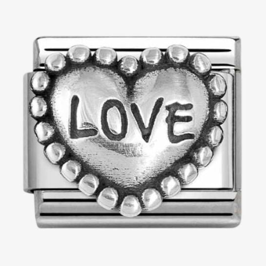 Nomination Silver Love Beaded Heart Charm