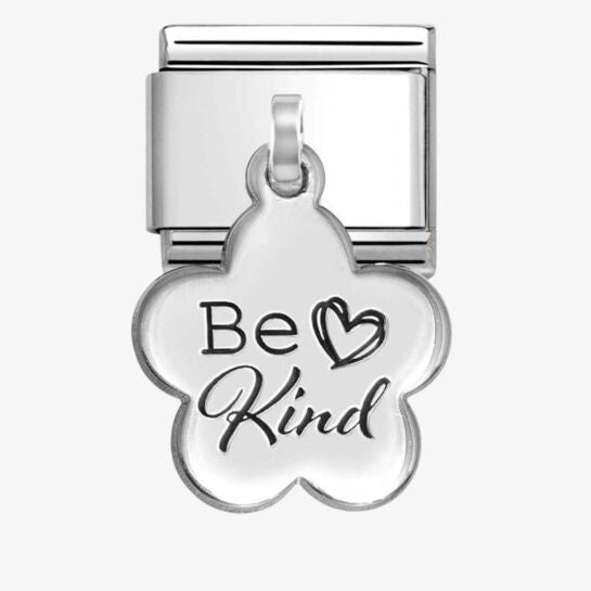 Nomination Silver Be Kind Flower Dangle Charm