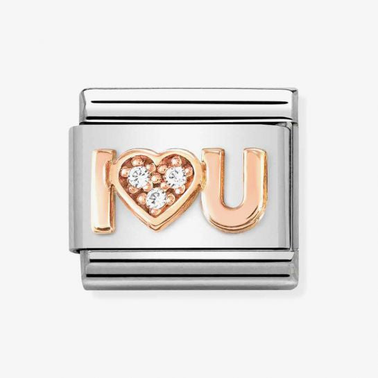 Nomination Rose Gold CZ I Heart You Charm