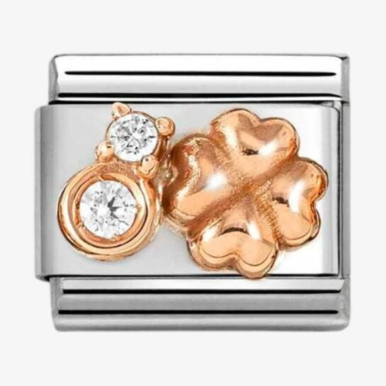 Nomination Rose Gold Clover CZ Charm