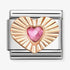 Nomination Rose Gold Pink Heart On Heart Charm