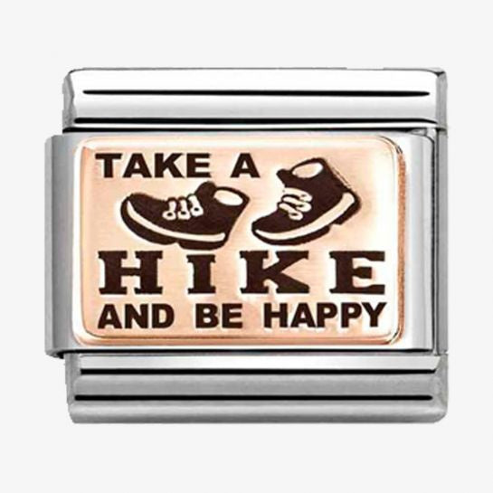 Nomination Rose Gold Take A Hike & Be Happy Charm