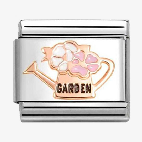 Nomination Rose Gold Watering Can With Flowers Charm