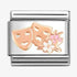 Nomination Rose Gold Theatre Masks With Flowers Charm