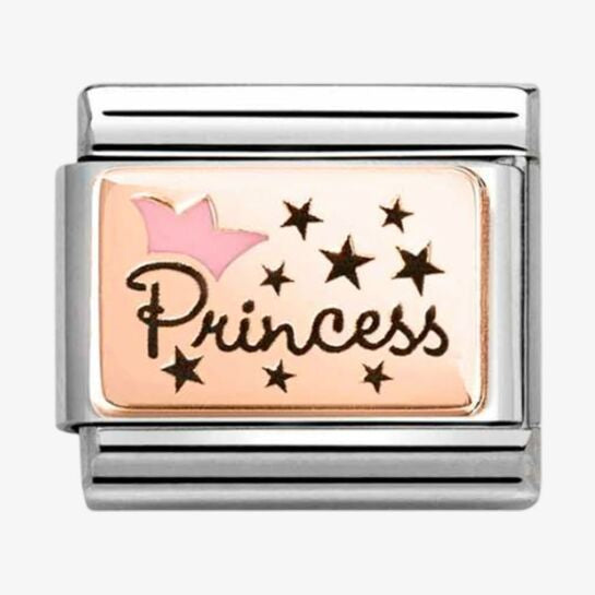 Nomination Rose Gold Pink Princess With Crown Charm
