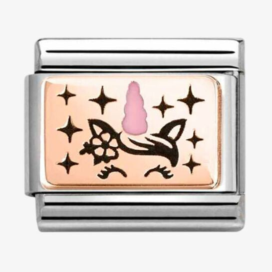 Nomination Rose Gold Pink Unicorn Charm