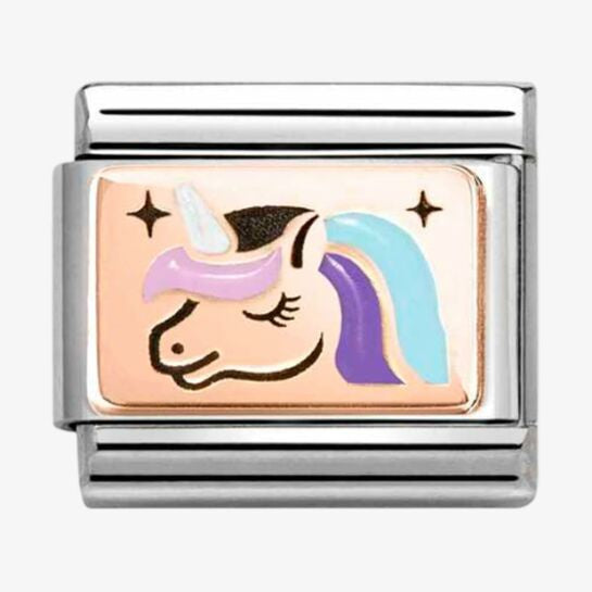 Nomination Rose Gold Rainbow Unicorn Charm
