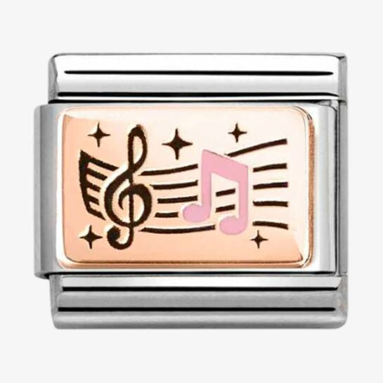 Nomination Rose Gold Treble Clef With Notes Charm