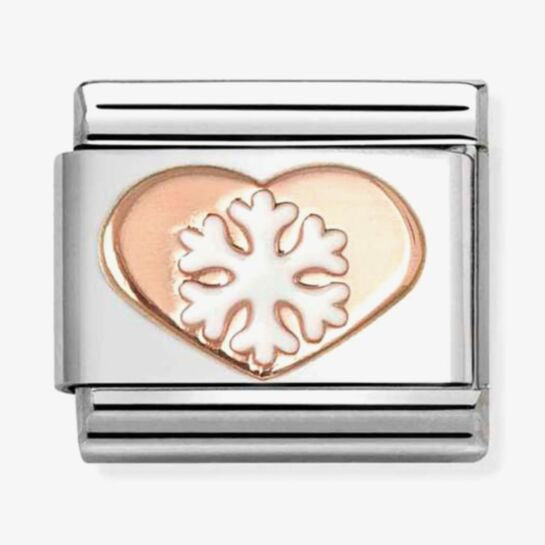 Nomination Rose Gold Snowflake Heart Charm