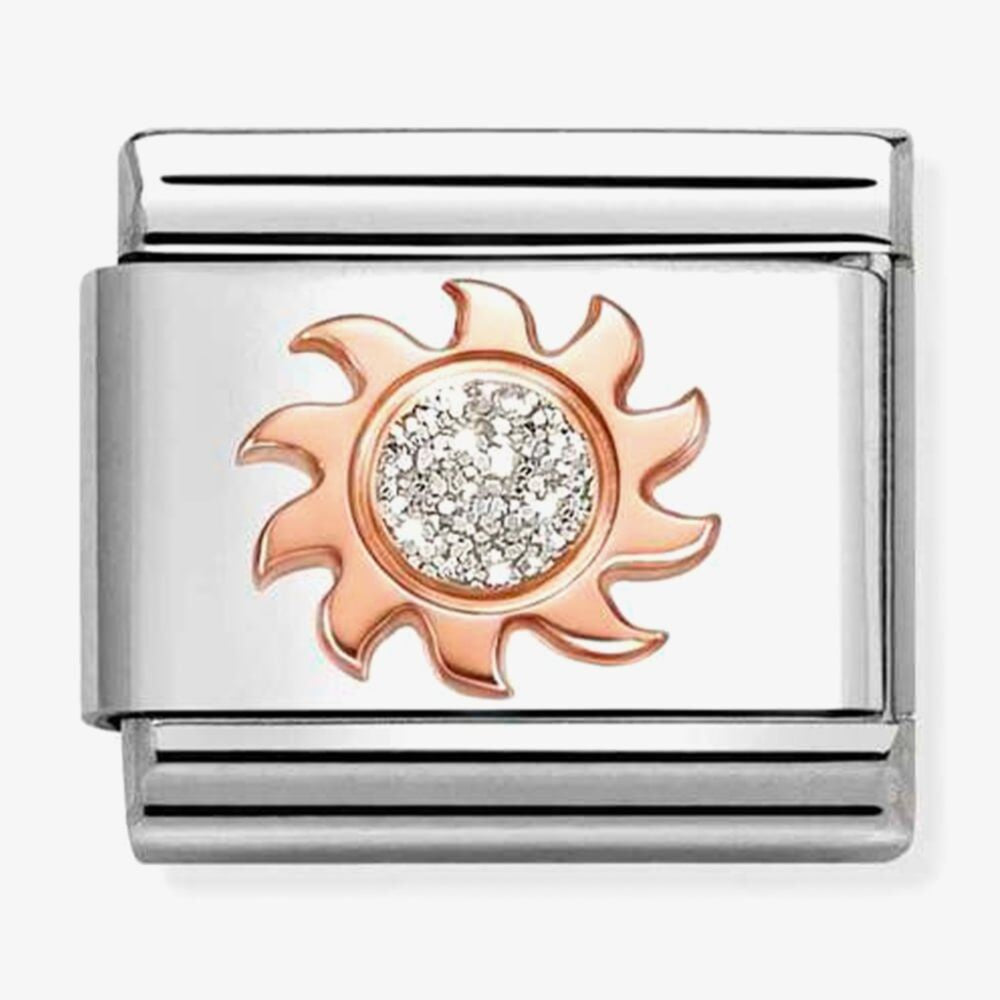 Nomination Rose Gold Glitter Sun Charm