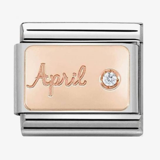 Nomination Rose Gold April Birthstone Diamond Charm