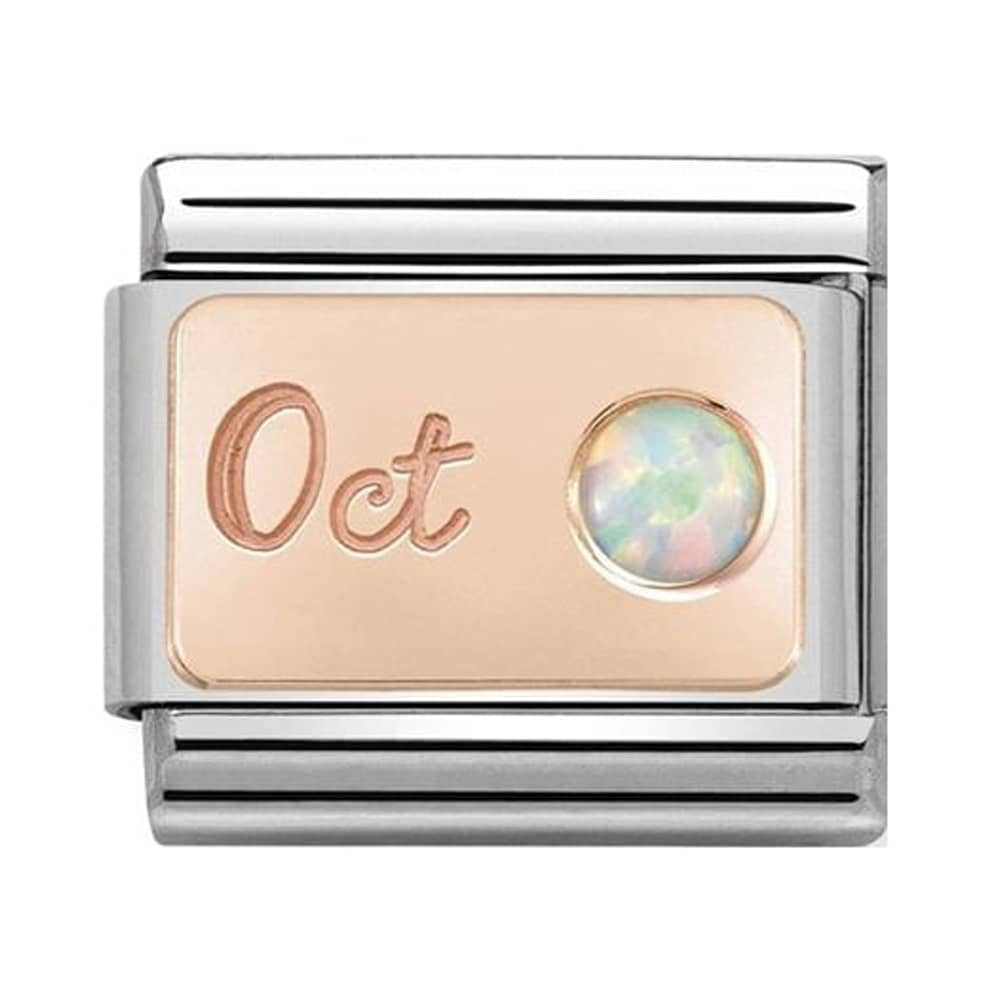 Nomination Rose Gold October White Opal Charm