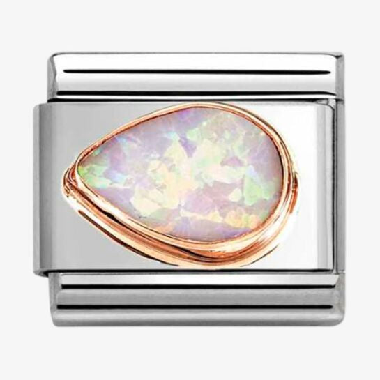 Nomination Rose Gold Pink Opal Faceted Drop Left Charm