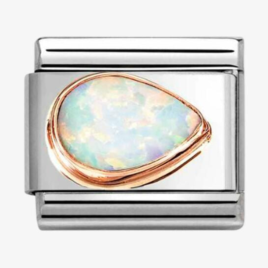 Nomination Rose Gold White Opal Faceted Drop Right Charm