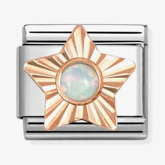 Nomination Rose Gold White Opal Star Charm