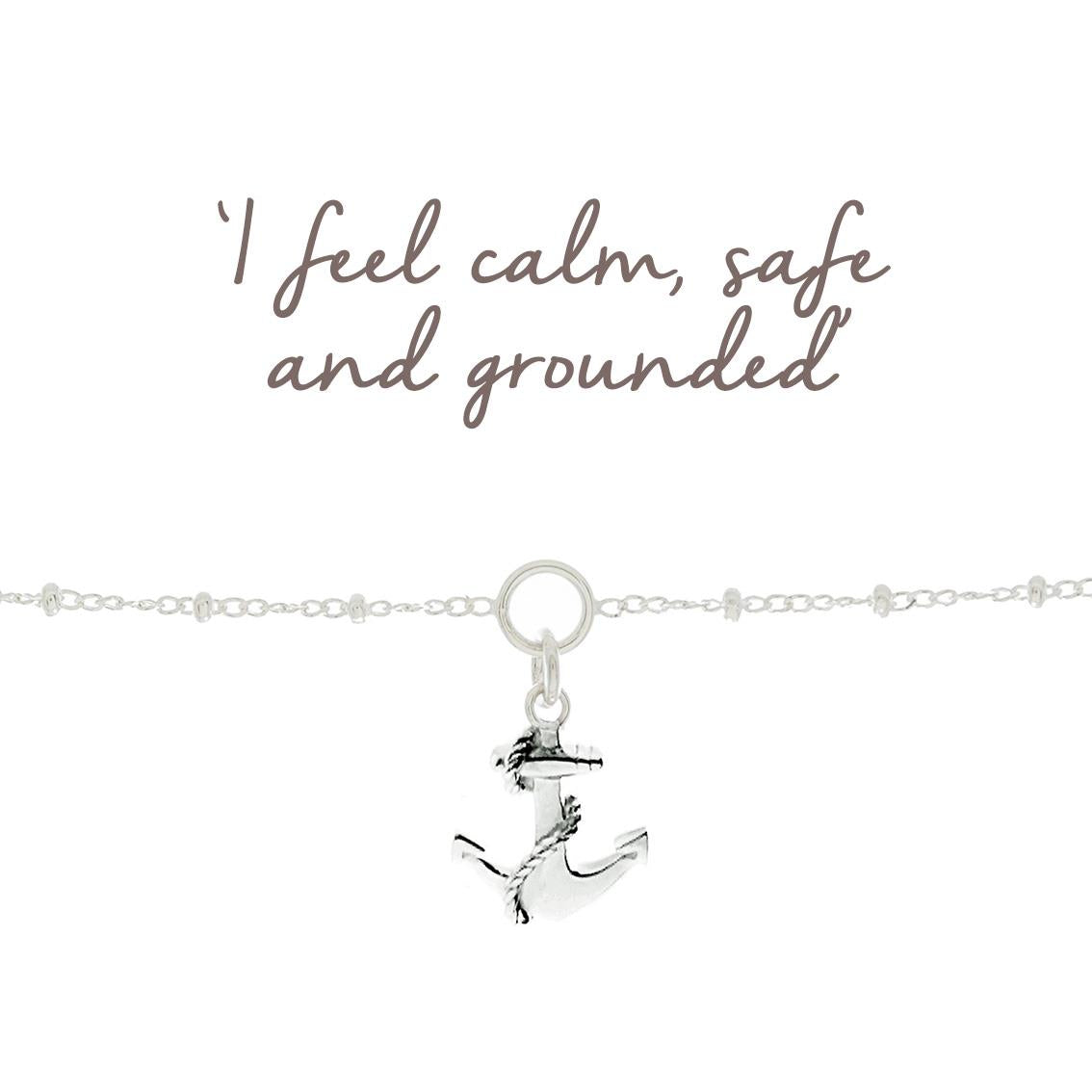 Mantra Anchor Charm Bracelet | Sterling Silver