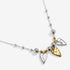 Joma Reva Triple Textured Hearts Silver & Gold Necklace