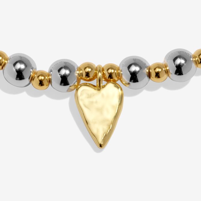 Joma Reva Textured Hearts Silver & Gold Bracelet