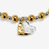 Joma Reva Textured Offset Hearts Silver & Gold Bracelet