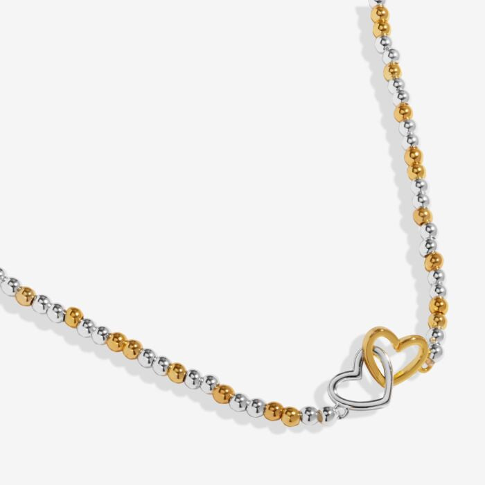 Joma Reva Linked Hearts Silver & Gold Necklace