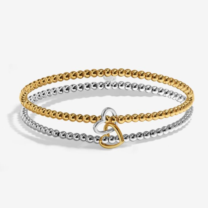 Joma Reva Linked Hearts Silver & Gold Linked Bracelets