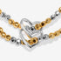 Joma Reva Double Heart Silver & Gold Linked Bracelets