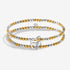 Joma Reva Double Heart Silver & Gold Linked Bracelets