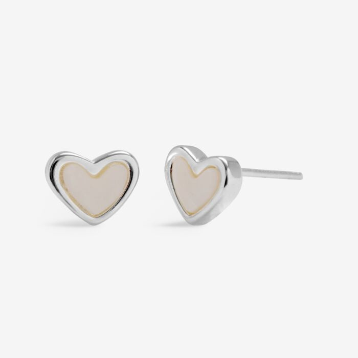 Joma Loved By You Mother Of Pearl Heart Earrings