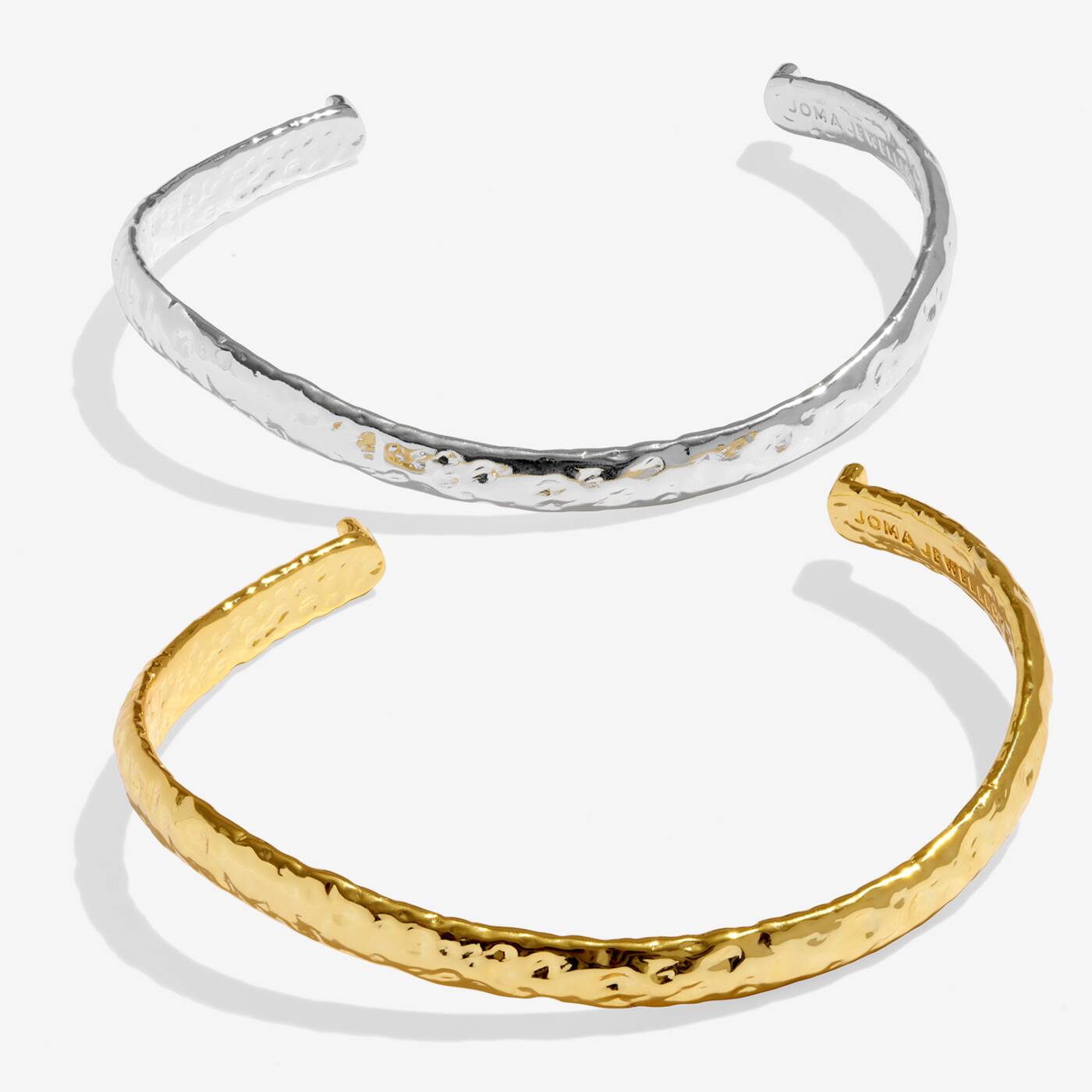Joma Bracelet Bar Hammered Bangle Set Of Two