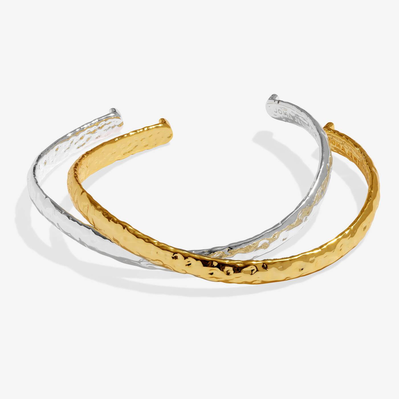 Joma Bracelet Bar Hammered Bangle Set Of Two