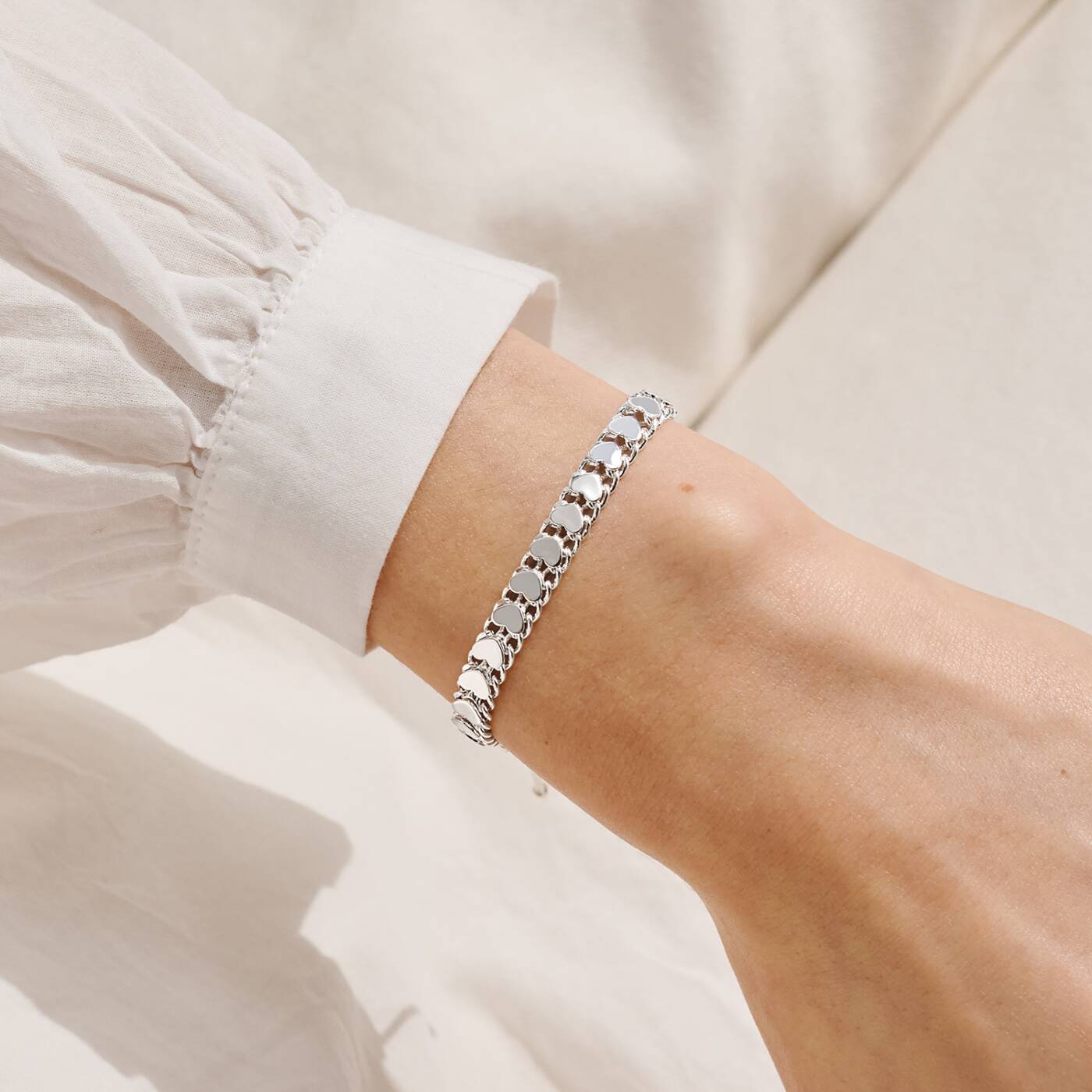 Joma Bracelet Bar Silver Heart Chain Bracelet