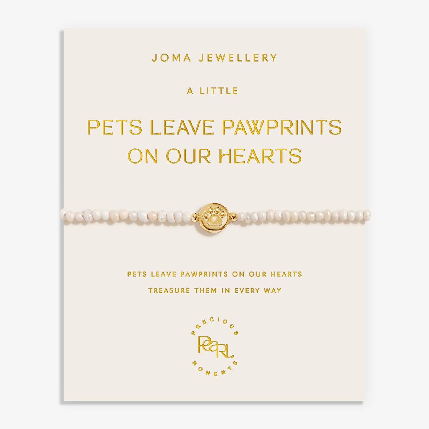 Joma Precious Moments Pets Leave Pawprints On Our Heart Gold Bracelet