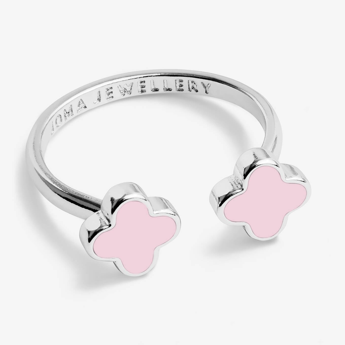 Joma Signature Pink Clover Silver Ring