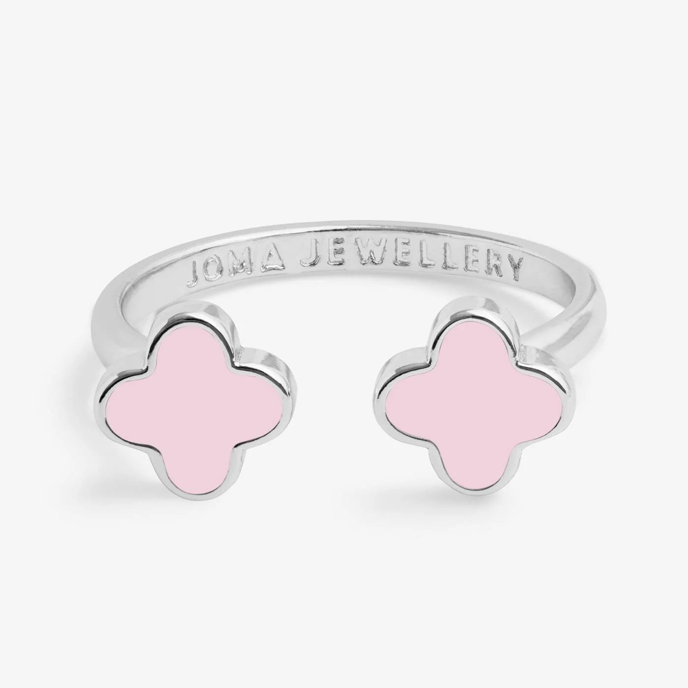 Joma Signature Pink Clover Silver Ring