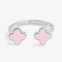 Joma Signature Pink Clover Silver Ring
