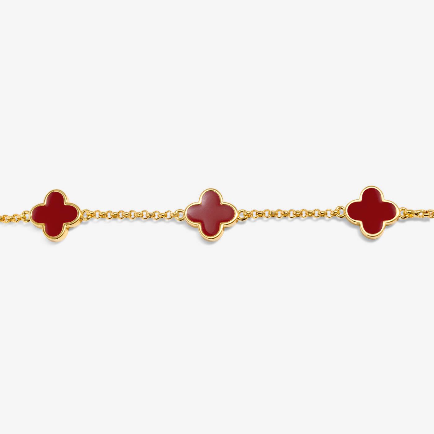 Joma Signature Red Clover Gold Bracelet