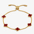 Joma Signature Red Clover Gold Bracelet
