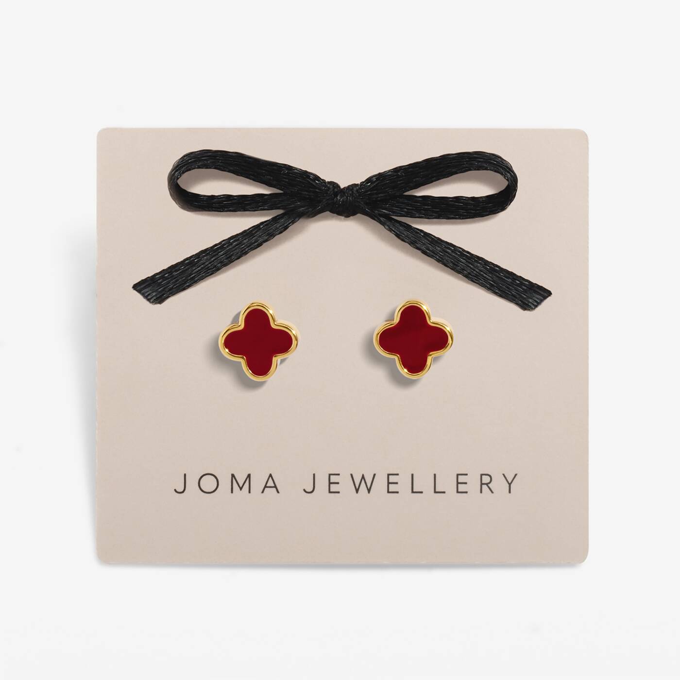 Joma Signature Red Clover Gold Earrings