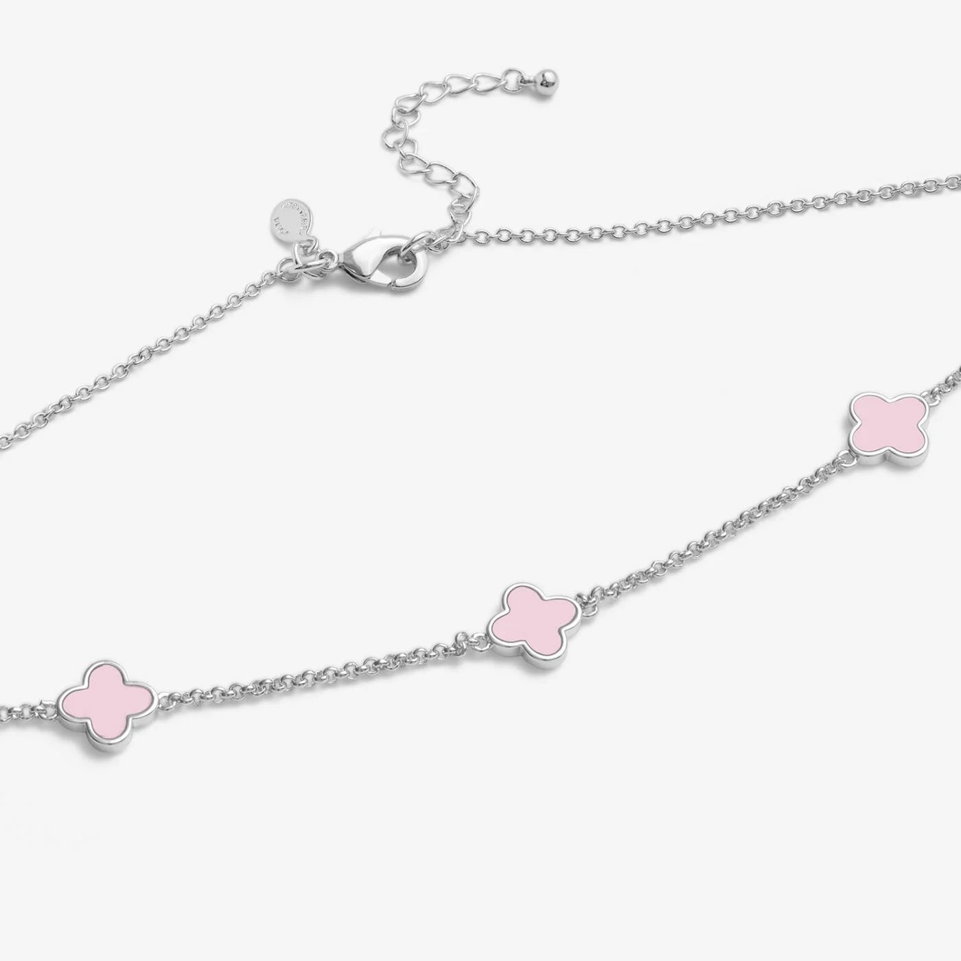 Joma Signature Pink Clover Silver Necklace
