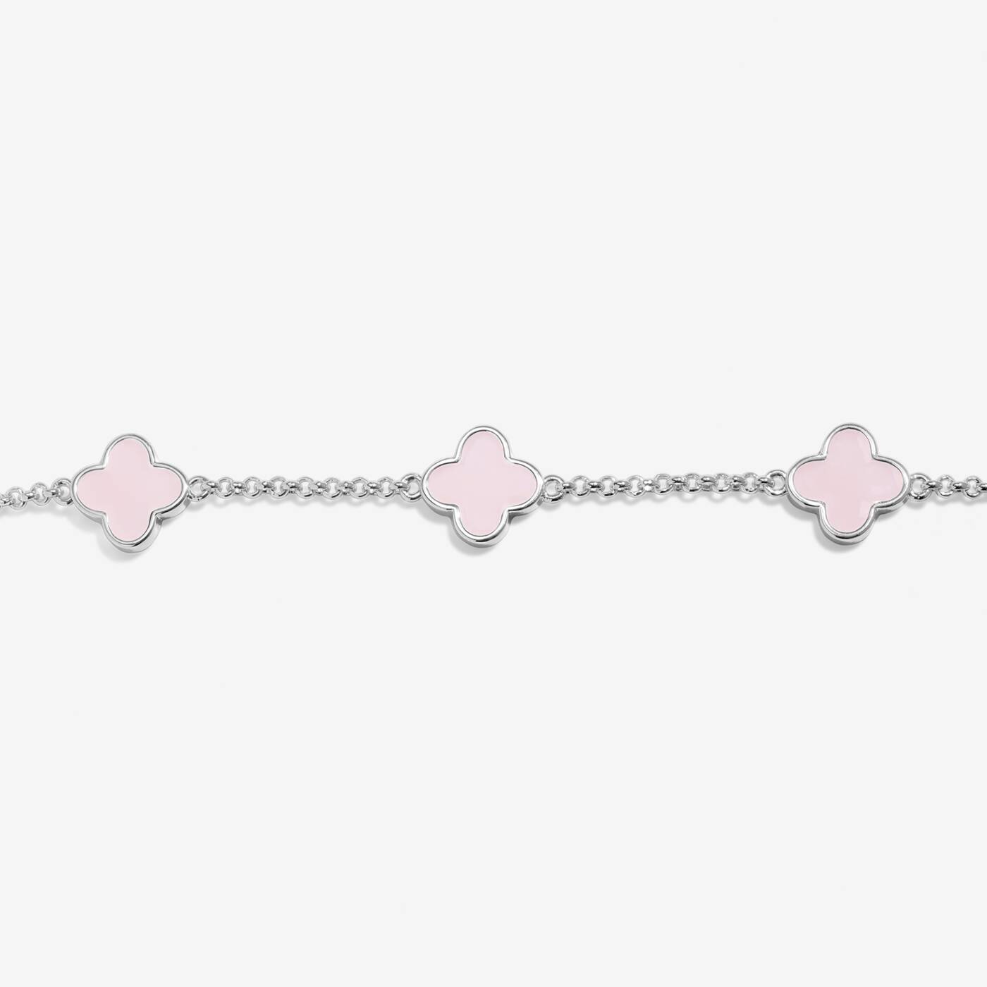 Joma Signature Pink Clover Silver Bracelet