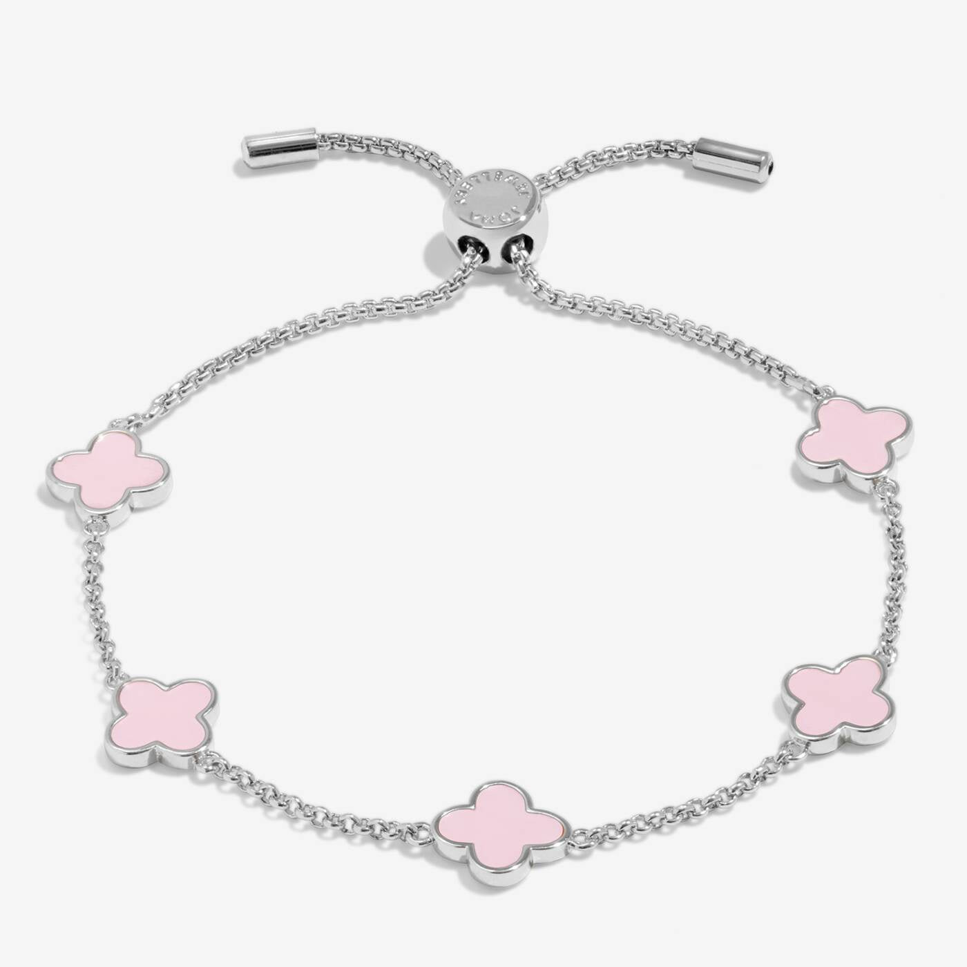 Joma Signature Pink Clover Silver Bracelet