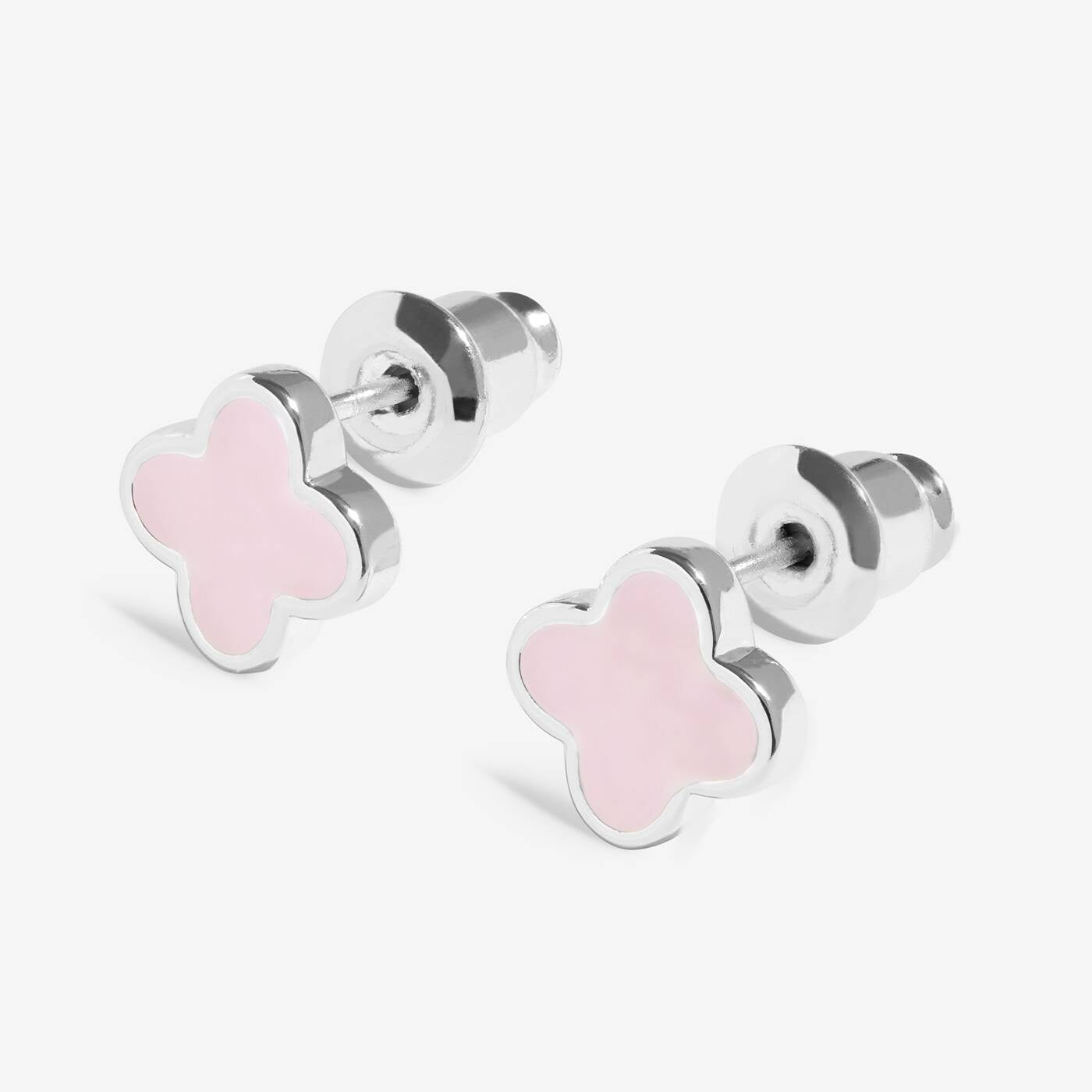 Joma Signature Pink Clover Silver Earrings