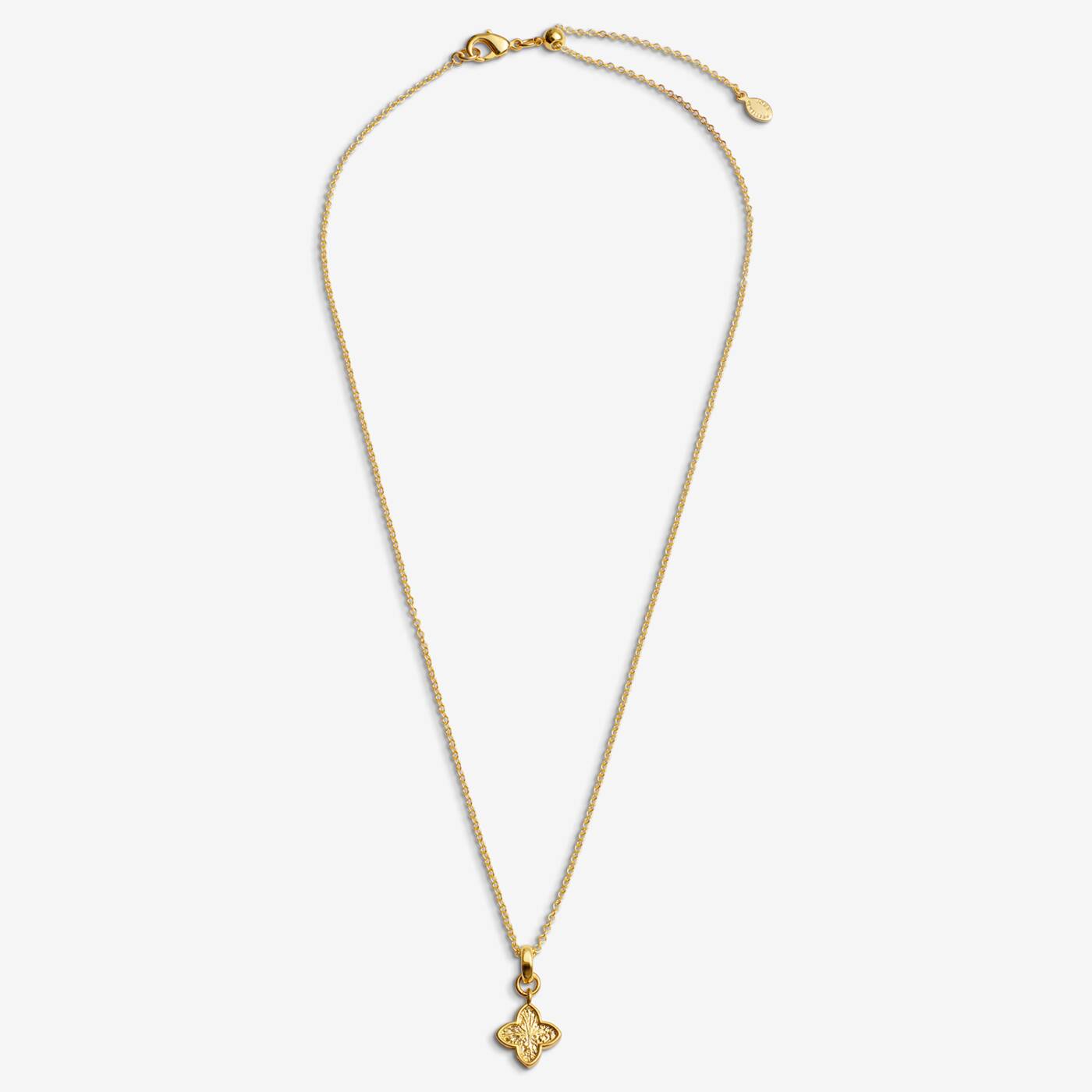 Joma Signature Textured Clover Gold Necklace