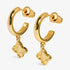 Joma Signature Textured Clover Gold Hoop Earrings
