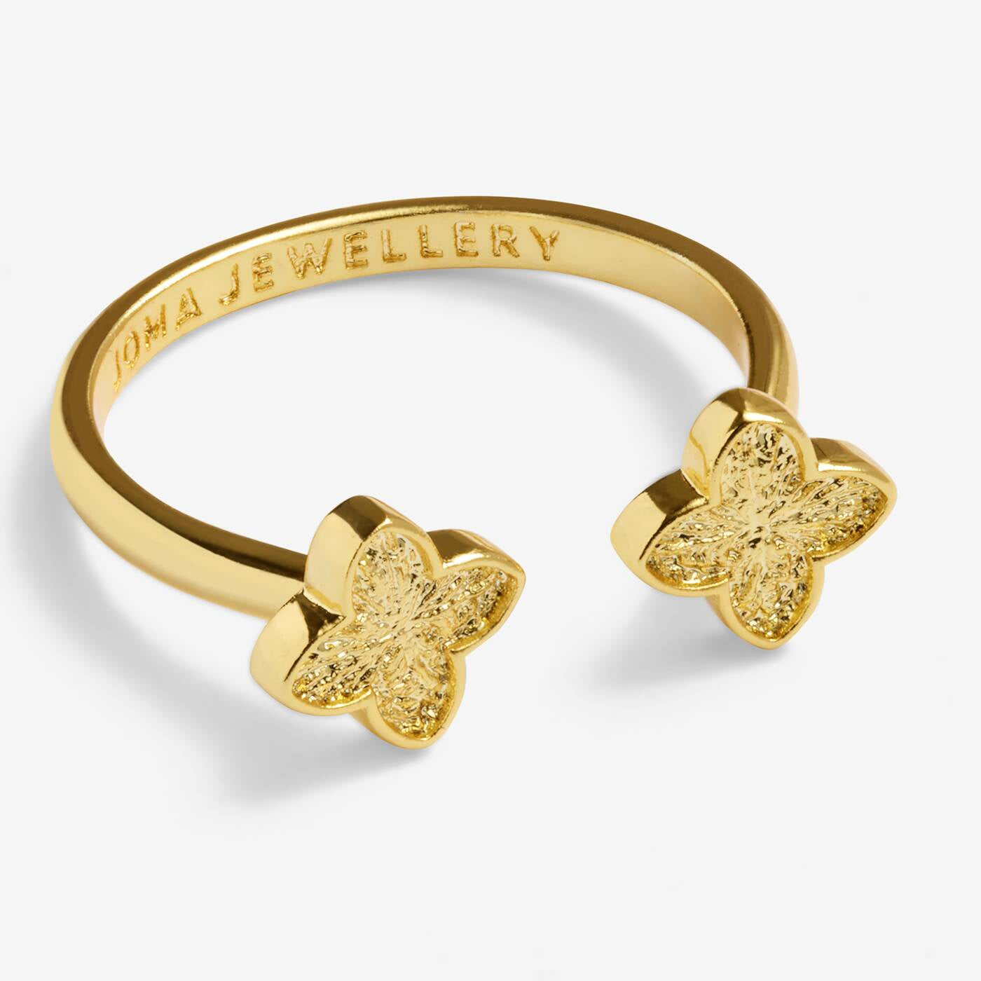 Joma Signature Textured Clover Gold Ring