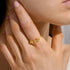 Joma Signature Textured Clover Gold Ring