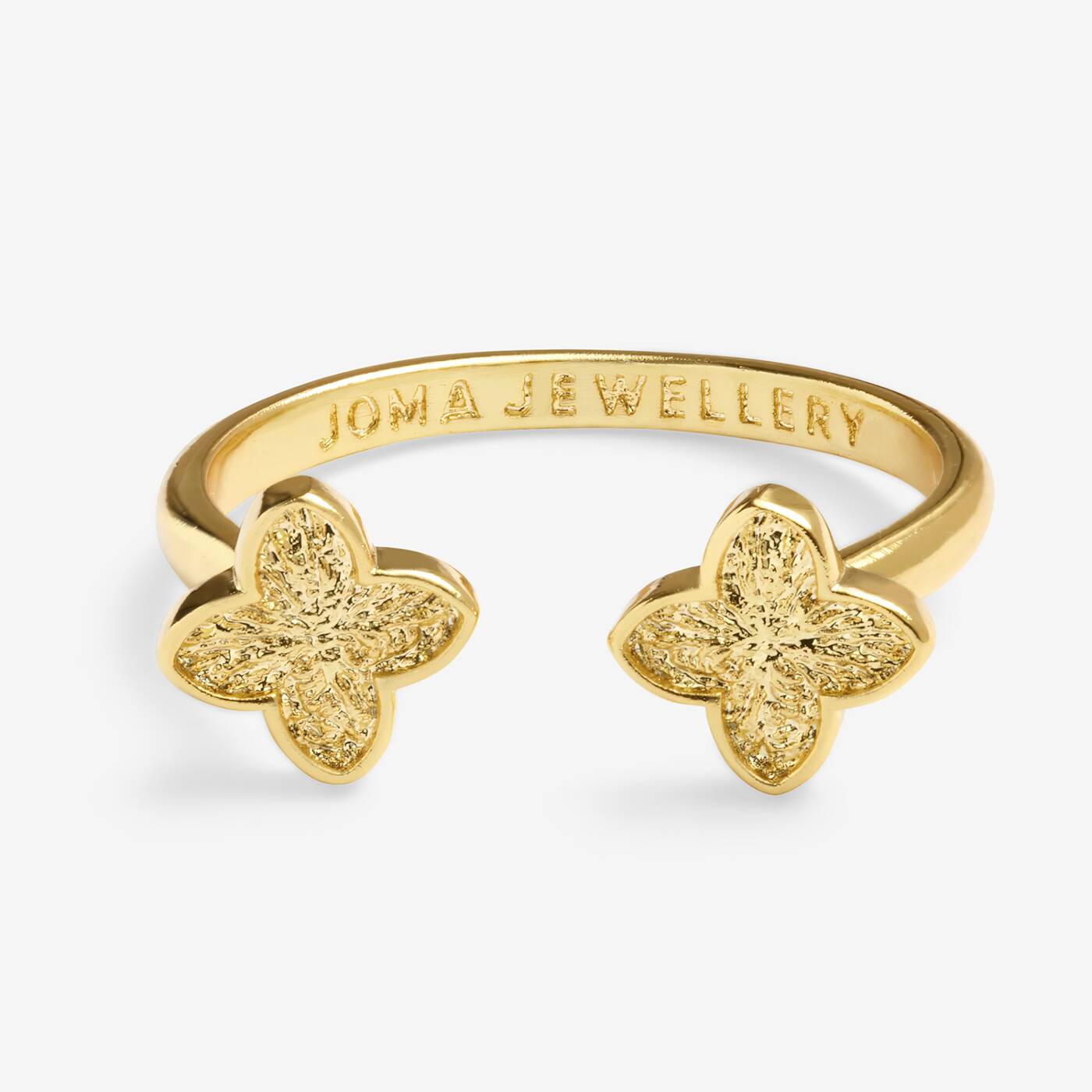 Joma Signature Textured Clover Gold Ring