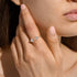 Joma Signature Textured Clover Silver Ring