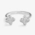Joma Signature Textured Clover Silver Ring
