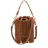 Every Other Woven Drawstring Bucket Bag Brown